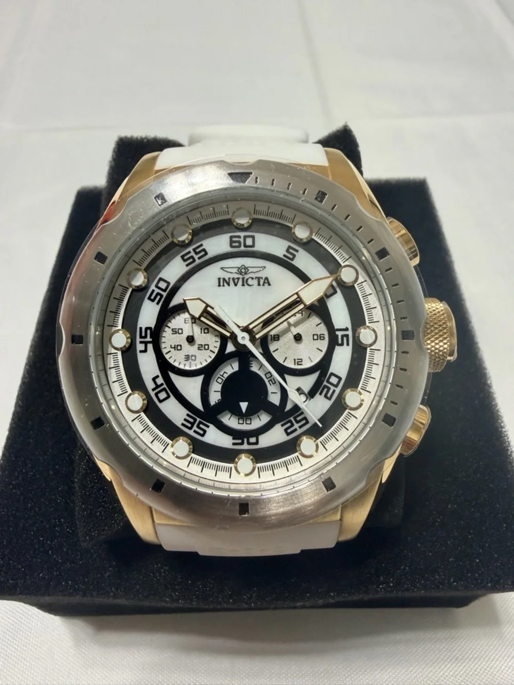 Invicta White and Gold Sport Chronograph Men’s Watch